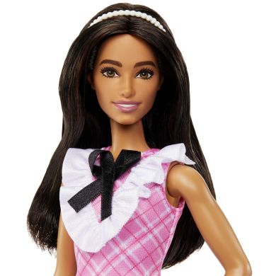 Лялька Barbie Барбі Модниця в рожевій сукні з жабо HJT06