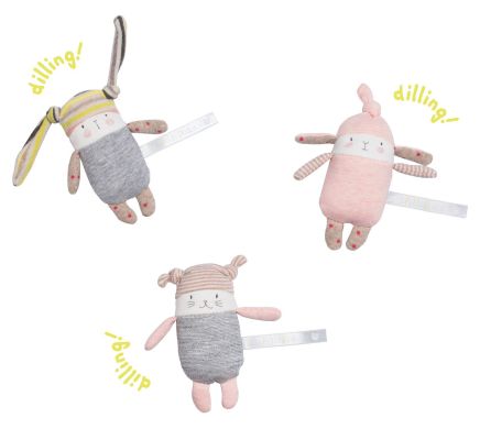 Маленькая погремушка зайка Лулу Les Petits Dodos Moulin Roty 663003, Розовый
