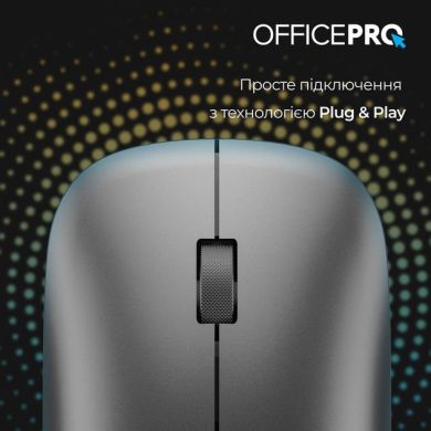 Миша OfficePro M225G Silent Click Wireless Gray M225G