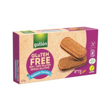 Печенье GULLON, без глютена, Sandwich choco, 225г, 8шт/ящ 8410376061789