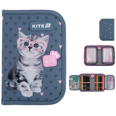 Пенал Kite 1 отделение 2 отворота с наполнением Studio Pets SP25-622H-1
