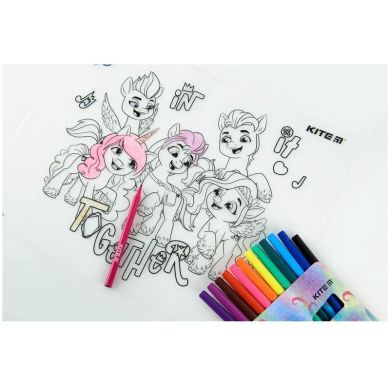 Подкладка силиконовая раскраска 30х40см, My Little Pony Kite LP22-424