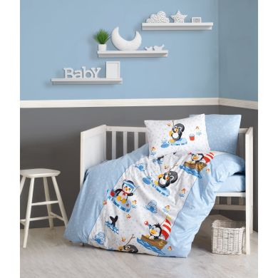 Постельный комплект детский для мальчика Cotton box Голубой 2000797/Penguen