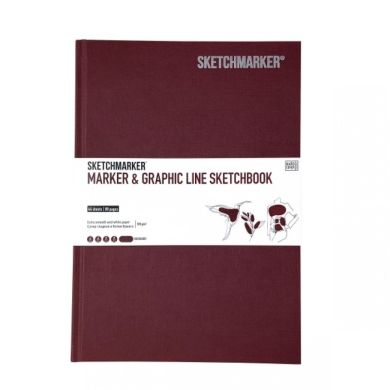 Скетчбук SketchMarker В5 44 аркушів 180 г слива MGLHM/SAPBLUE