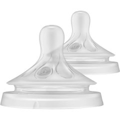 Соска Philips силиконовая Natural Природный поток, 6м+, 2 шт, для густой пищи Avent SCY966/02