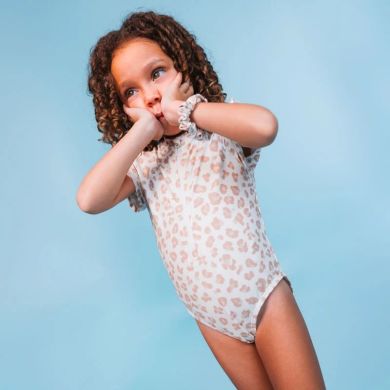 Цілісний купальник з коротким рукавом Neutral Leopard 110/116 Swim Essentials 2024SE1140