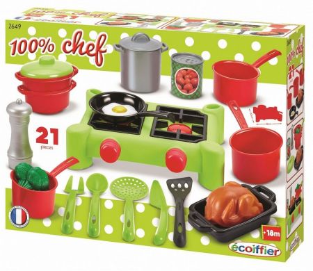 Игровой набор Ecoiffier Плита и посуда 21 аксессуар 002649