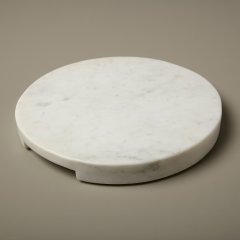 Кругла дошка з білого мармуру з прорізами для ручок 30.5x30.5x3.25 Be Home 580-04