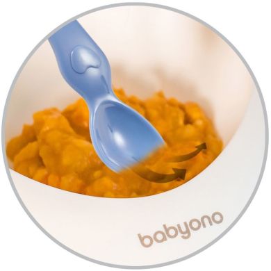 Мисочка з присоскою та ложечкою Синій 230 мл BabyOno 1077, Синій