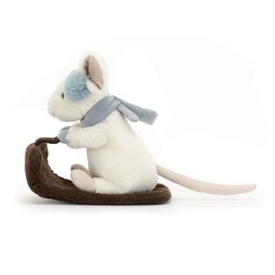 М'яка Іграшка Весела Мишка на санях 20 см, Jellycat (Джеллі Кет) MER3SLE