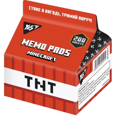 Папір для записів YES Tetra Pak Minecraft 200 аркуша, 7*7,5см 170319