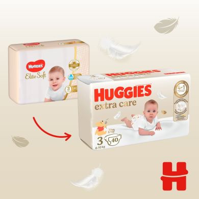Подгузники Huggies Extra Care Size 3 (6-10 кг) 40 шт 9400878/9400875 5029053574400, M