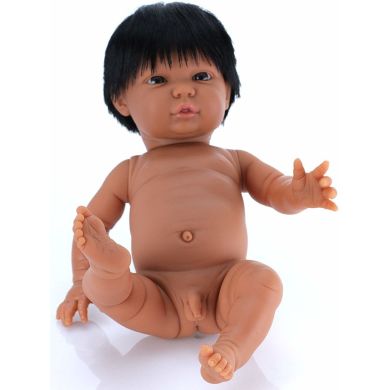 Пупс с анатомическими признаками с волосами мальчик The Doll Factory Tiny babies 34 см 06.61706