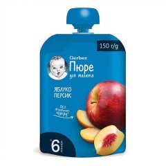 Пюре Gerber яблуко-персик 150 г 12472877 7613287357205