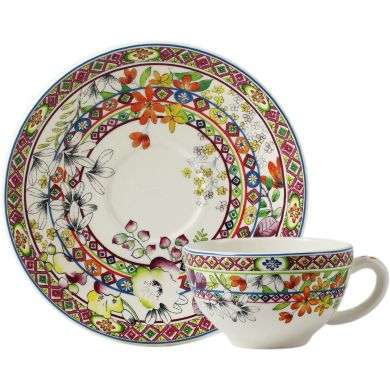 Чашка та блюдце для сніданку BAGATELLE GIEN 260 мл &Oslash; 18 см 17812PTA01