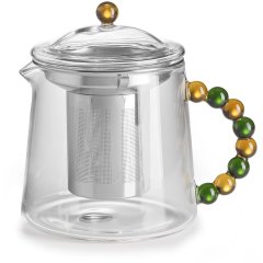 Collier Чайник прозор., янтарно-зелена ручка,сталевий фільтр, V700 мл IVV 9090.1
