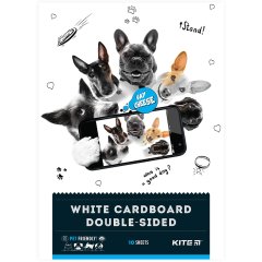 Картон белый (10 листов), A4 Dogs Kite K22-254