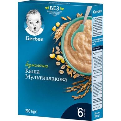 Каша Мультизлакова Gerber безмолочна від 6 міс. 240 г 12452449 7613287016430