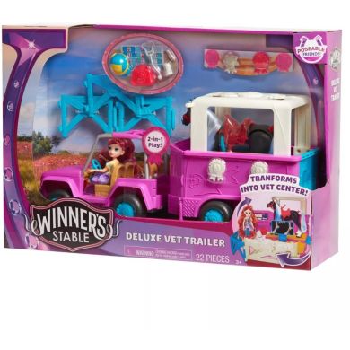 Лялька та кінь у загоні з аксесуарами Winner&rsquo;s Stable Deluxe Vet Trailer 35,5x51x16,5 см 53190