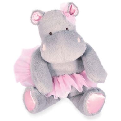 Мягкая игрушка DouDou Бегемот Тути серый юбки 22 см, HO3173