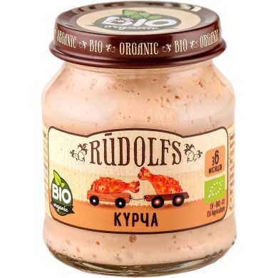 М'ясне органічне пюре Rudolfs Курча з 6 місяців 120 г 4751017940815