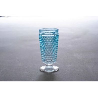 Набор стаканов для напитков 2шт/300 мл Hobnail лазурный с ножкой KLIMCHI 41013/300-361/27