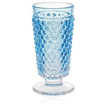 Набор стаканов для напитков 2шт/300 мл Hobnail лазурный с ножкой KLIMCHI 41013/300-361/27
