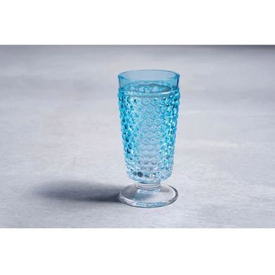 Набор стаканов для напитков 2шт/300 мл Hobnail лазурный с ножкой KLIMCHI 41013/300-361/27