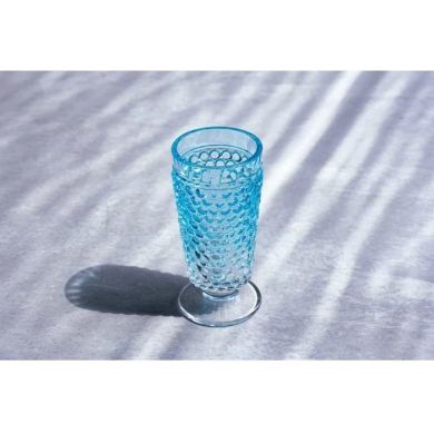 Набор стаканов для напитков 2шт/300 мл Hobnail лазурный с ножкой KLIMCHI 41013/300-361/27