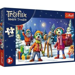 Пазли 24 Maxi Winter time with Trefliks Трефліки будують сніговика Trefl 14375
