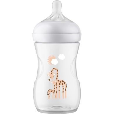 Бутылочка Philips Avent для кормления Natural Природный поток, 260 мл.1 шт. Жираф SCY903/66