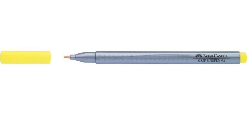 Ручка капиллярная Faber-Castell «Grip Finepen» 0,4 мм желтая 22257