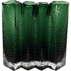 Скляна ваза на 4 отвотри зелена h20см Shishi AS 70867