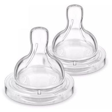 Соска Philips силіконова Антиколік, 1 міс+ 2 шт, повільний потік Avent SCY762/02