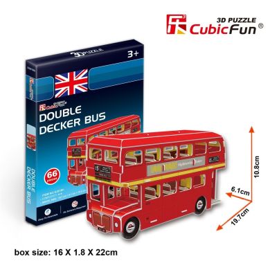 Трехмерная головоломка-конструктор Автобус дабл Декер серия мини Cubic Fun S3018h