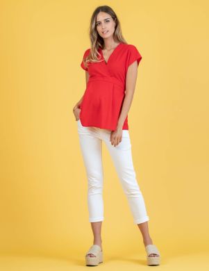 Штани для вагітних Attesa Slim Fit Boyfriend XS Білий 2156/058.100 TES:068 COD.