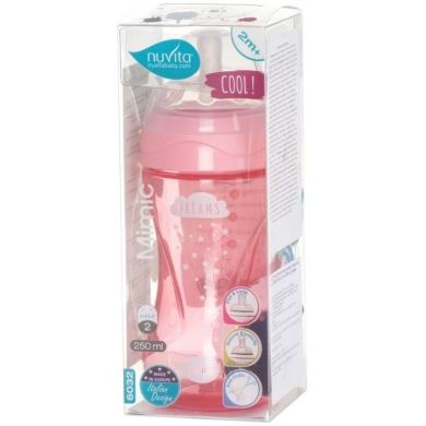 Детская Антиколиковая бутылочка Nuvita Mimic Cool 250 мл розовая NV6032PINK, Розовый