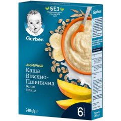 Каша Вівсяно-пшенична Gerber молочна з манго і бананом від 6 міс. 240 г 12449172 7613039834053