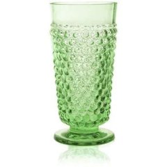 Набір склянок для напоїв 2шт/300 мл Hobnail світло-зелений із ножкою KLIMCHI 41013/300-51/27
