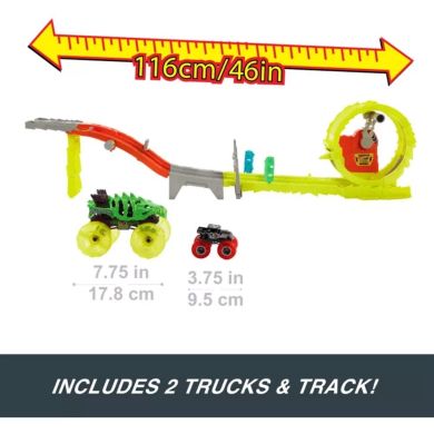 Набор Заряжай и преследуй серии Power Smashers Monster Trucks Hot Wheels HXT05