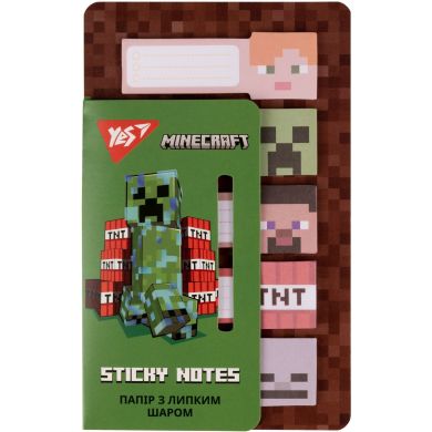 Бумага с липким слоем YES Minecraft в наборе 100 листов (5х20) 170323