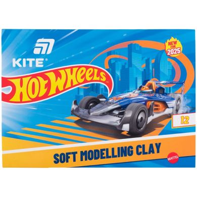 Пластилін восковий, 12 кольорів, 240 г. Hot Wheels-1 Kite HW25-1086-1
