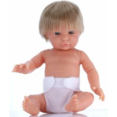 Пупс з анатомічними ознаками з волоссям хлопчик The Doll Factory Tiny babies 34 см 06.60706