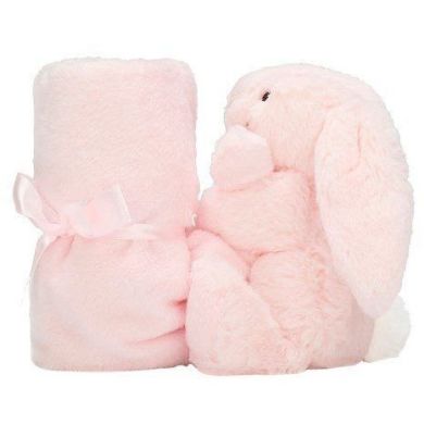 Комфортер-пустушка Сором'язливий рожевий Зайчик Jellycat (Джеллі кет) Little SOB444P, Рожевий