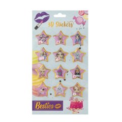 3D наліпки з блискітками Зірка (12 шт) Besties арт 961017
