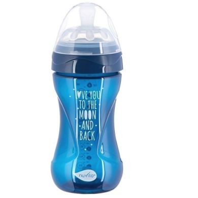 Дитяча антиколькова пляшечка Nuvita Mimic Cool 250 мл темно-синя NV6032NIGHTBLUE, Синій