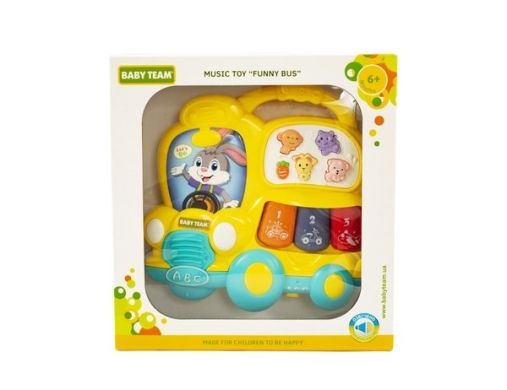 Іграшка музична Baby Team Автобус, жовтий 8633, Жовтий