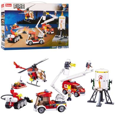 Конструктор SLUBAN &laquo;Fire&raquo; пожарная бригада, фигурки, 490 деталей M38-B0811