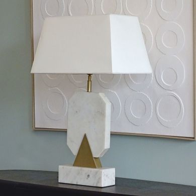 Лампа MACAEL білий мармур + GOLD MATT 26x10x58см Fancy home collection 620-317