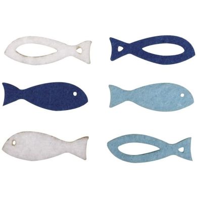 Набір фетрових рибок Rayher синіх, блакитних і білих 0,3 см 36 шт 53570000